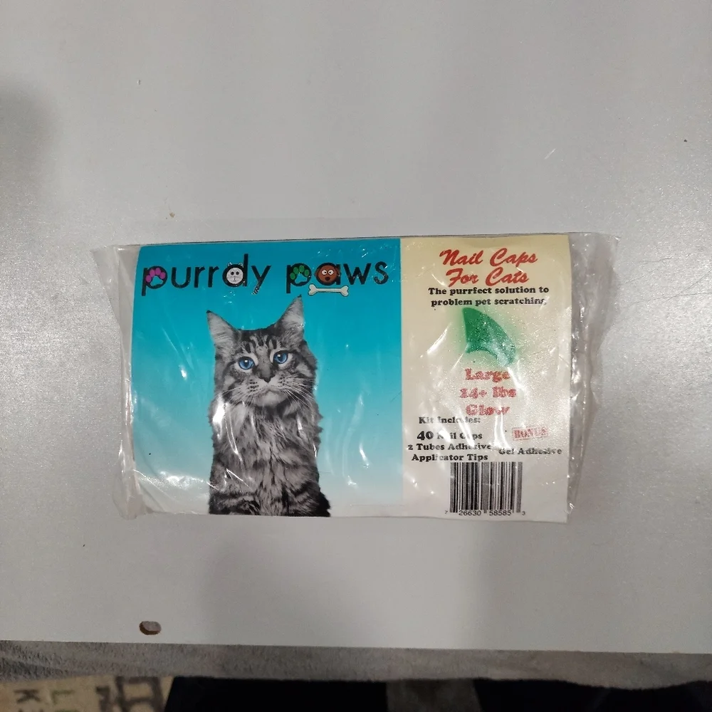 BRAND NEW PURRDY PAWS GLOW IN THE DARK NAIL CAPS FOR LARGE 14LB+ SAFE & HUMANE